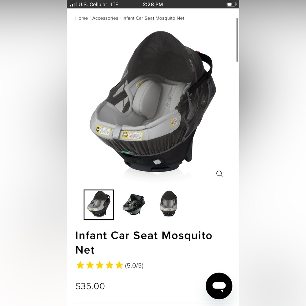 Orbit Baby mosquito net and outer rain covering for infant car seat G5